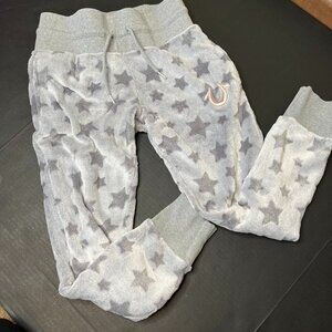 True Religion Joggers Size Small Gray Star Fleece Sweatpants Thermal Warm
